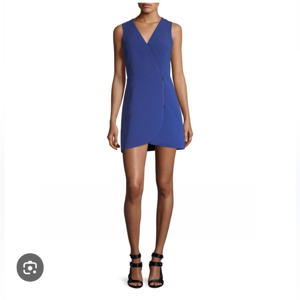 Alice + Olivia Cobalt Blue Wrap Mini Dress